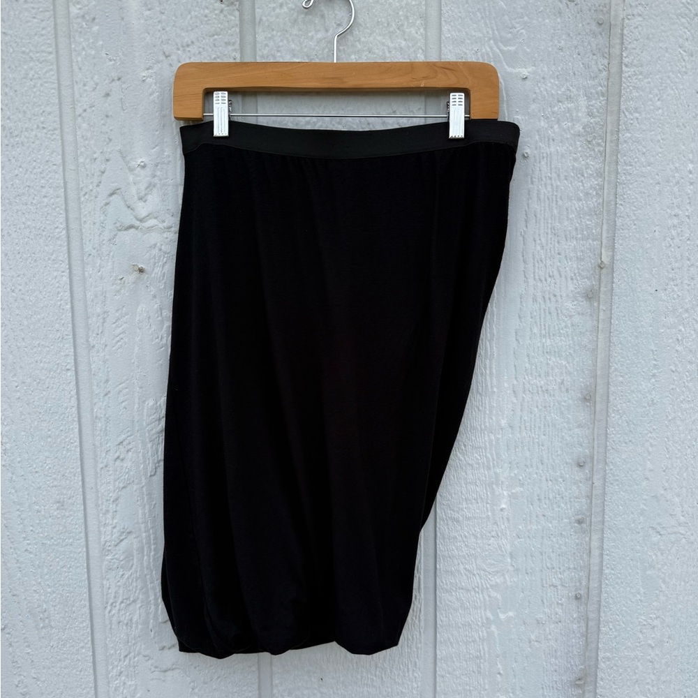 Y2K The Fisher Project Eileen Fisher Black Viscose Jersey Twisted Bubble Skirt